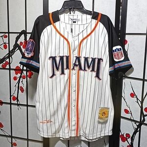 Miami Giants Negro League Baseball Jersey Pinstripe‎ Size Medium NWT